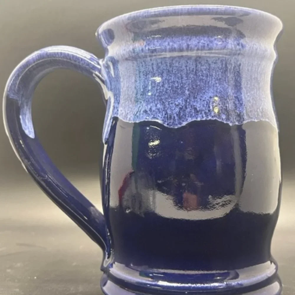 2003 Arizona Renaissance Festival Ceramic Pottery Mug Cup Blue Queen Lady Castle